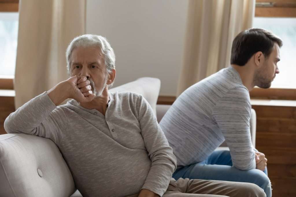 father isn't sure how to deal with alcoholic adult son